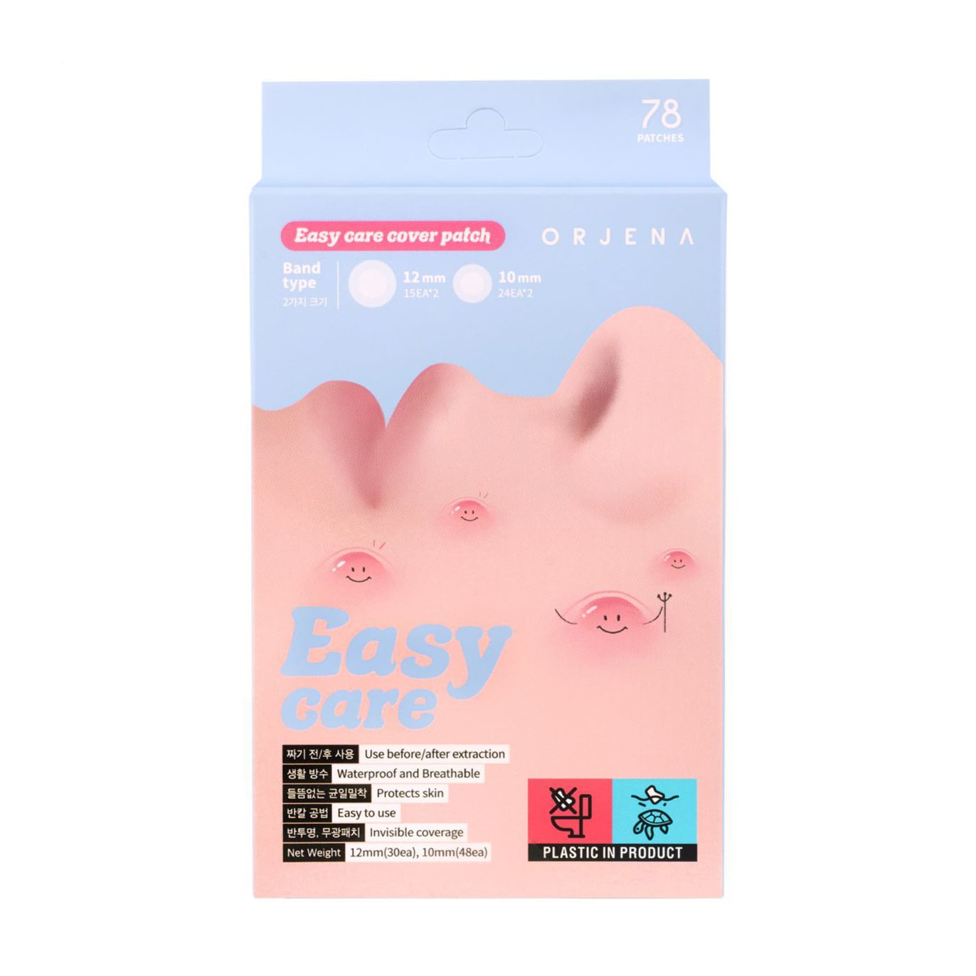 Патчі для обличчя ORJENA Easy Care Cover Patch проти акне, 78 шт